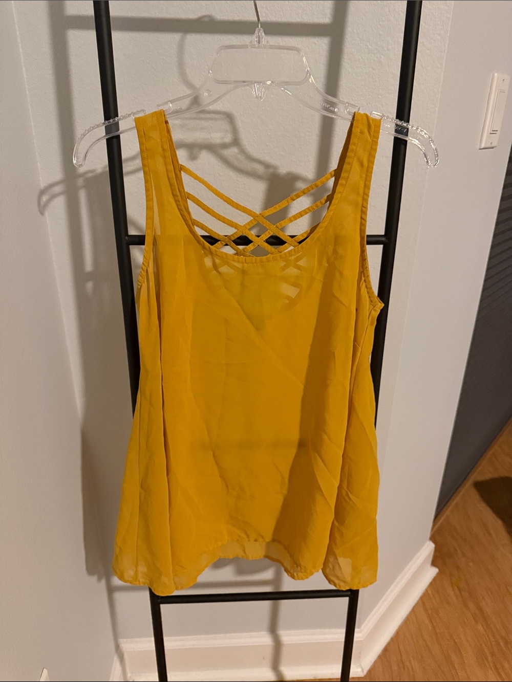 Charlotte Russe Mustard Yellow Strappy Back Tank